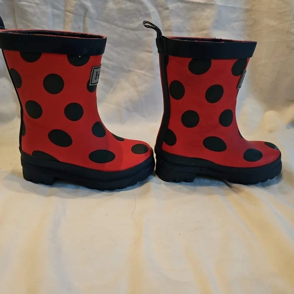 Hatley KIDS RED BLUE POLKA‎ DOT RAIN BOOTS SIZE 5